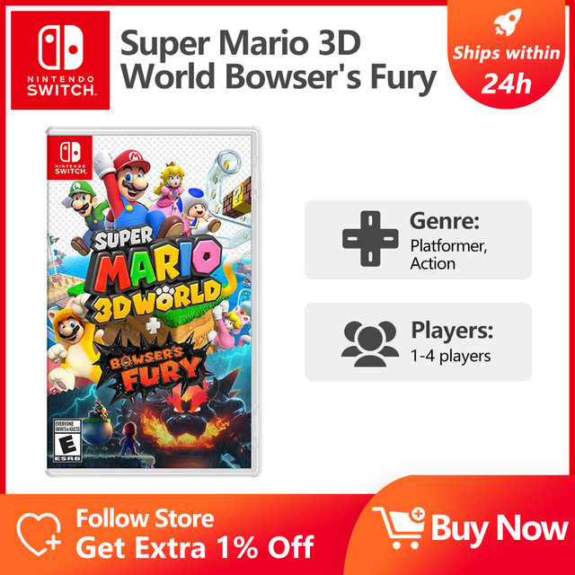 Super Mario 3D World Bowser Fury Nintendo Switch Game Deals 100% Official  Original Physical Game